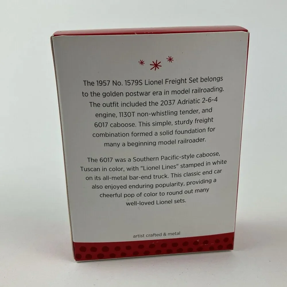 Hallmark Lionel 6017 Metal Caboose Ornament 2013 Christmas Keepsake QXI2145 New